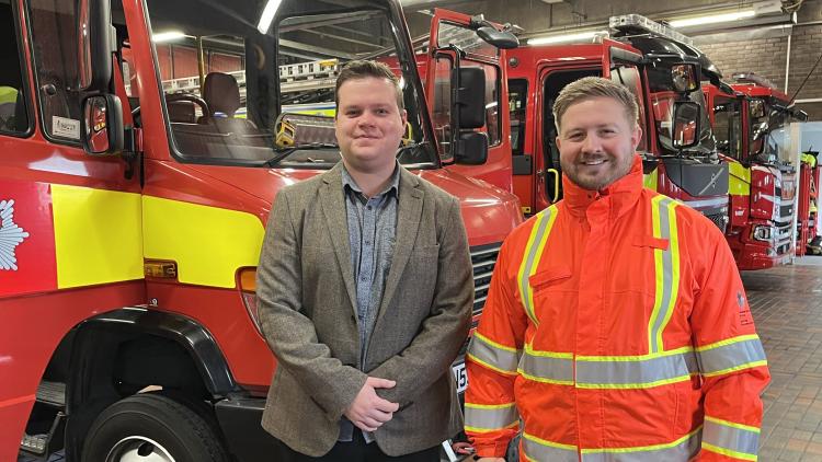 Shane and Rhys at Barry Emergency Services Station